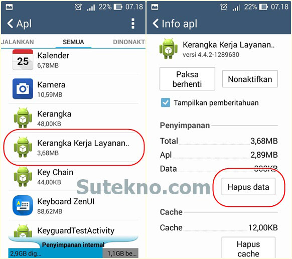 Hapus Cache Data Aplikasi Google Service Framework