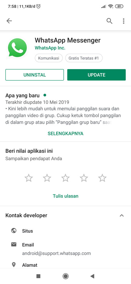 Update WhatsApp