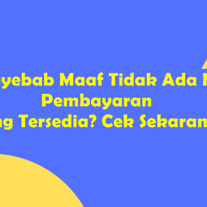 Apa Penyebab Maaf Tidak Ada Metode Pembayaran Yang Tersedia? Cek Sekarang!