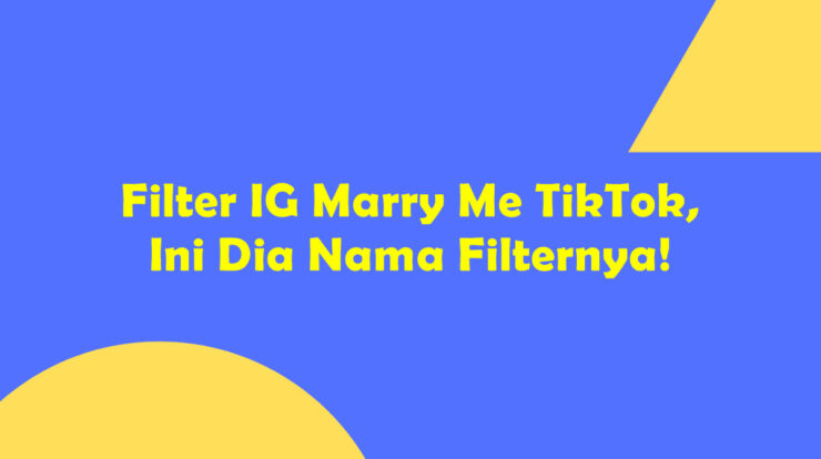 Filter IG Marry Me TikTok, Ini Dia Nama Filternya!
